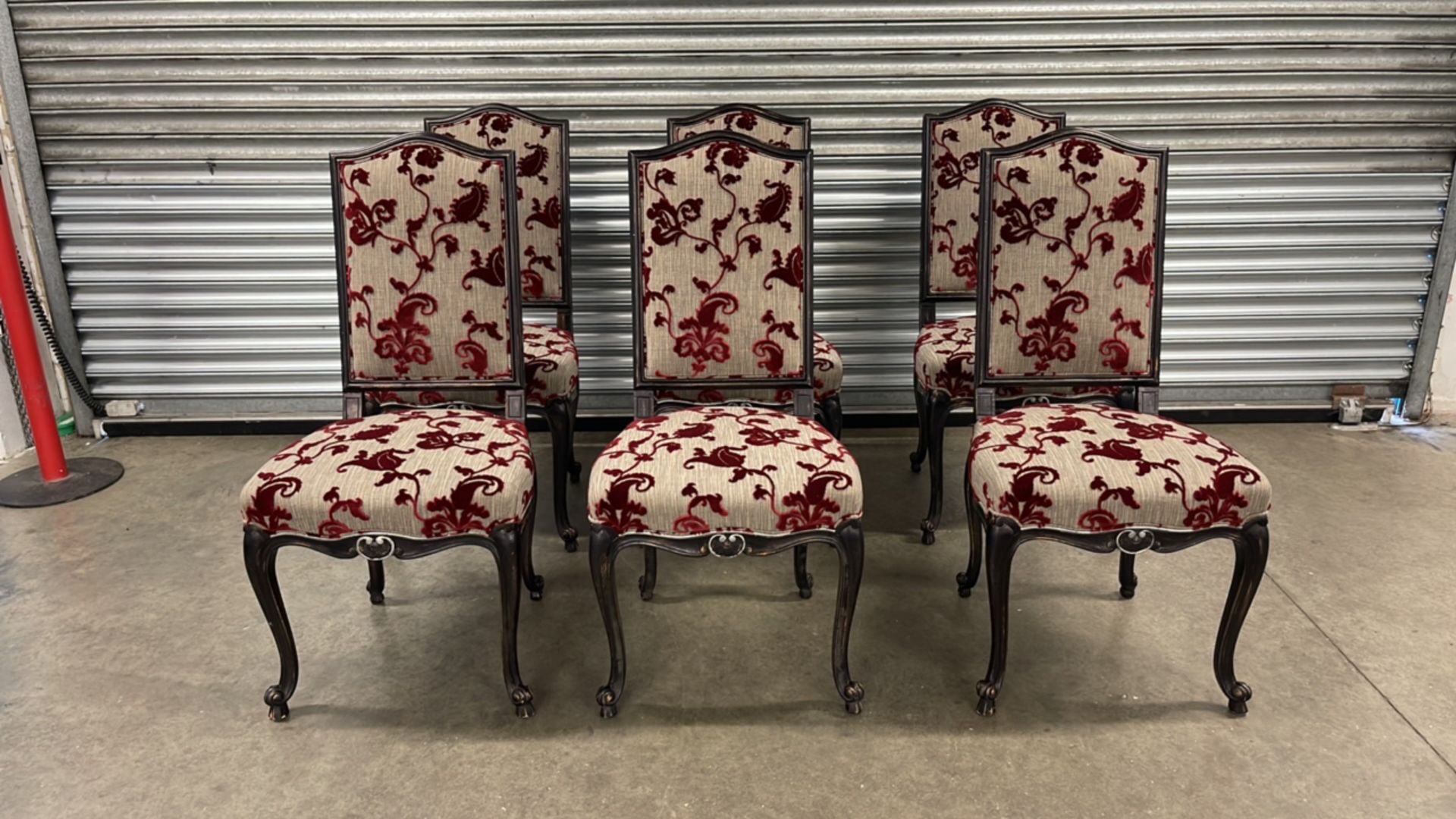 Set Of 6 Roche Bobois Floral Dining Chairs