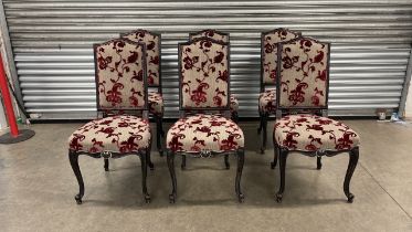 Set Of 6 Roche Bobois Floral Dining Chairs