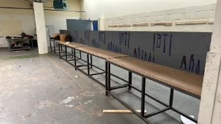 4 x Metal Frame & Wood Partition Work Stations