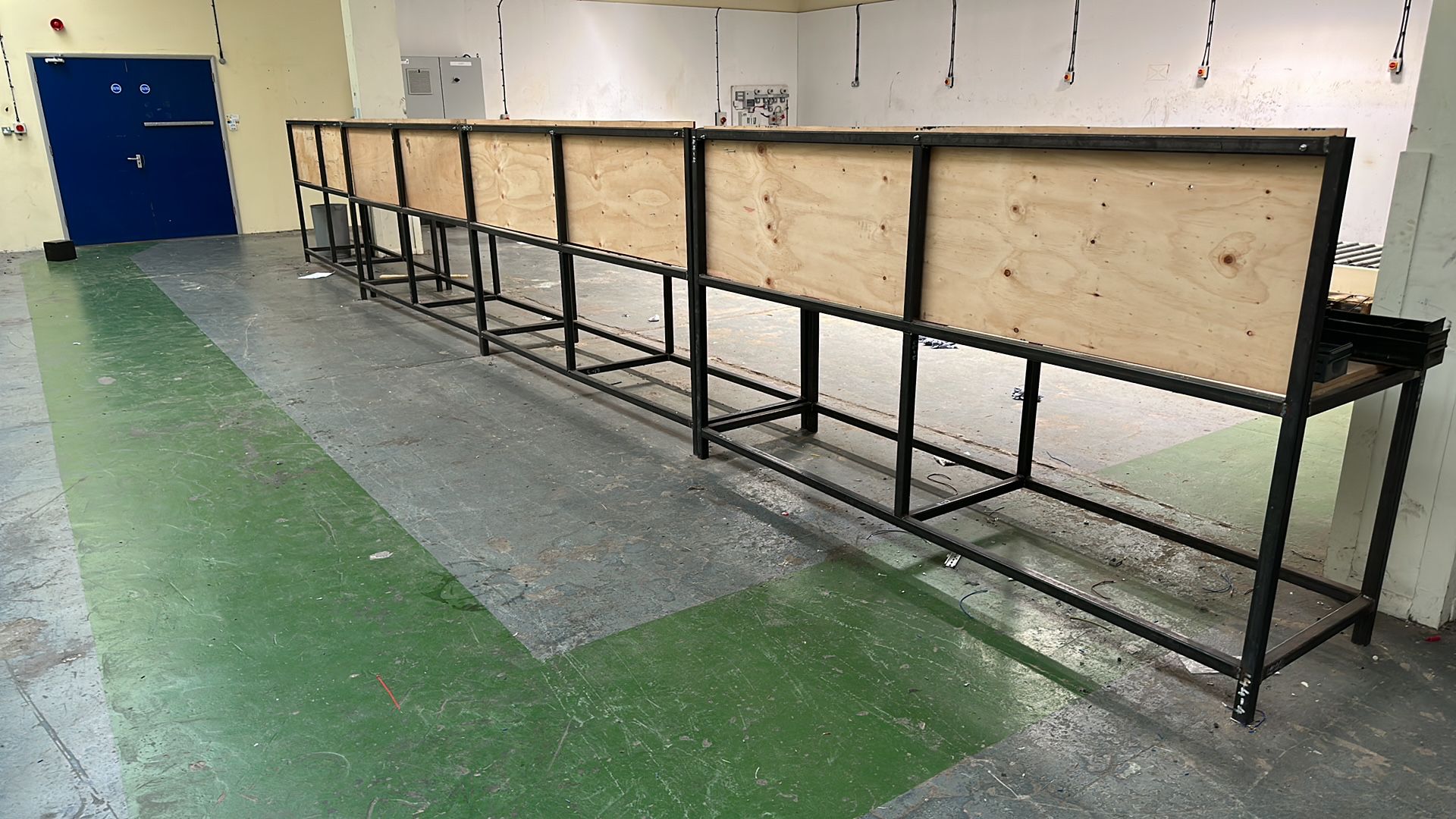 4 x Metal Frame & Wood Partition Work Stations - Image 6 of 6