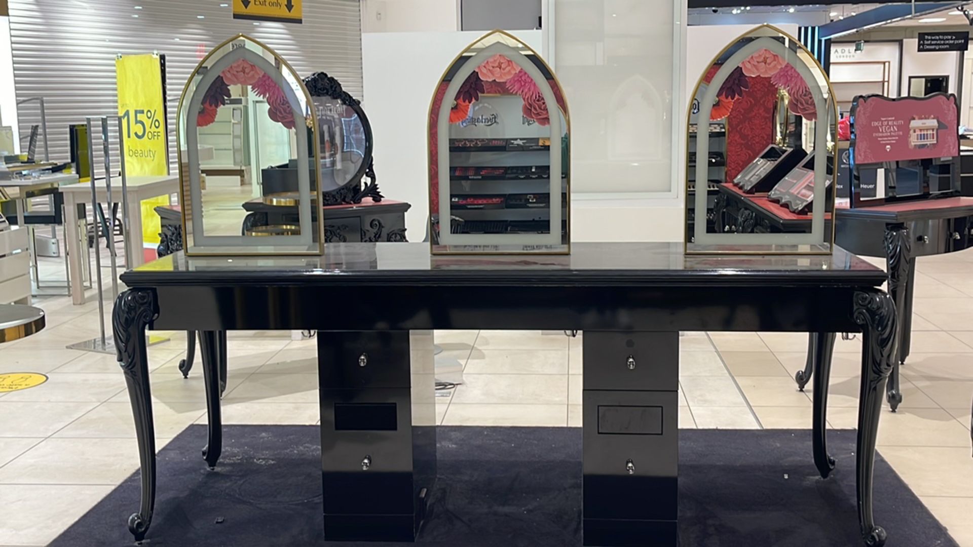 High Gloss Black Table with Mirrors - Bild 7 aus 7