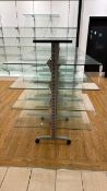 2x Dual Sided Glass Display Shelves