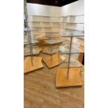 Curved Glass Display Shelf Units x5