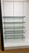 Wall of Glass Display Shelving and Brackets