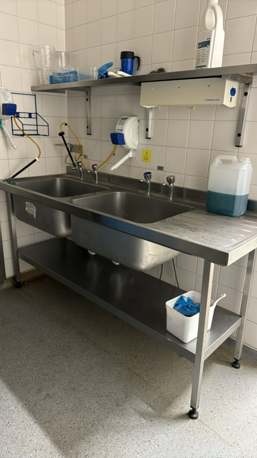 Stainless Steel Sink Unit with Shelf - Bild 2 aus 5