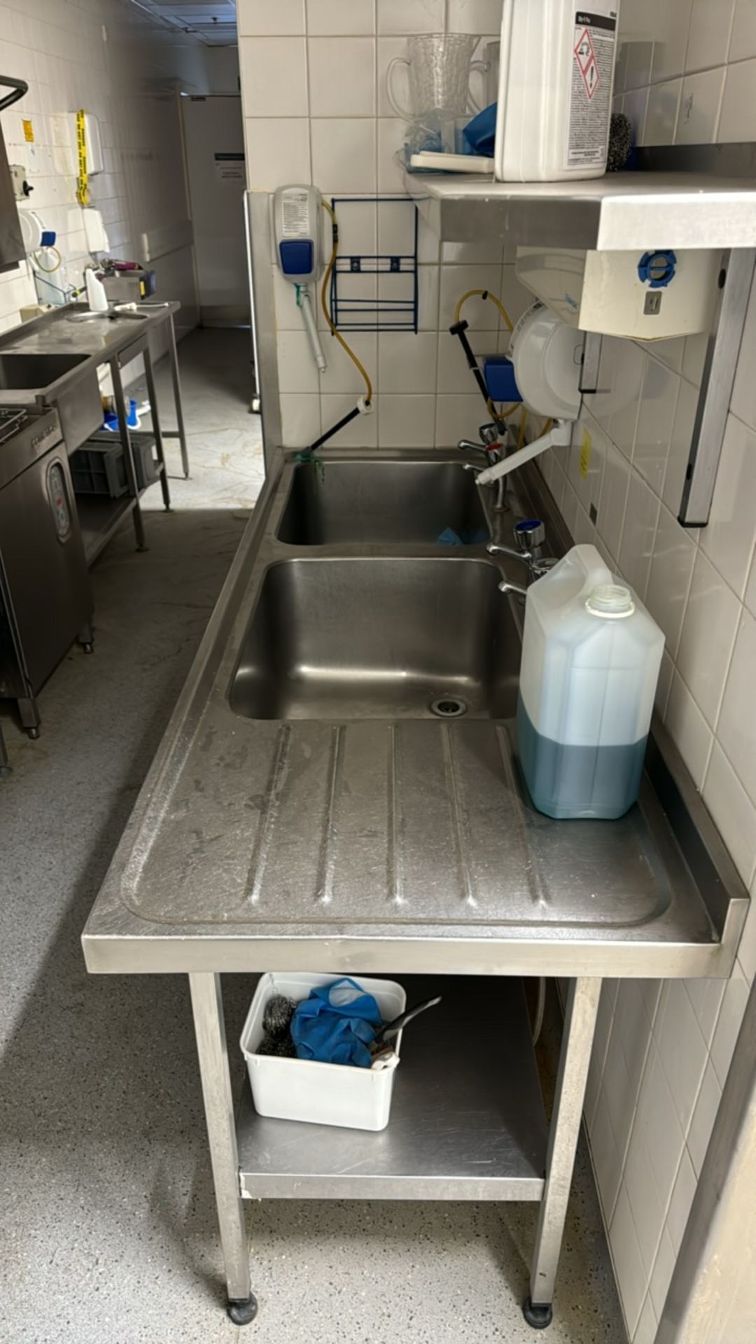 Stainless Steel Sink Unit with Shelf - Bild 4 aus 5