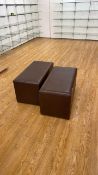Brown Faux Leather Seating Boxes x2