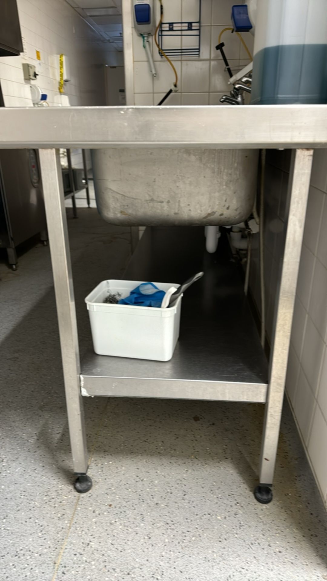 Stainless Steel Sink Unit with Shelf - Bild 3 aus 5