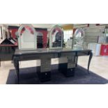 High Gloss Black Table with Mirrors