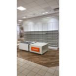 Wall of Retail Shelving and Display Stands