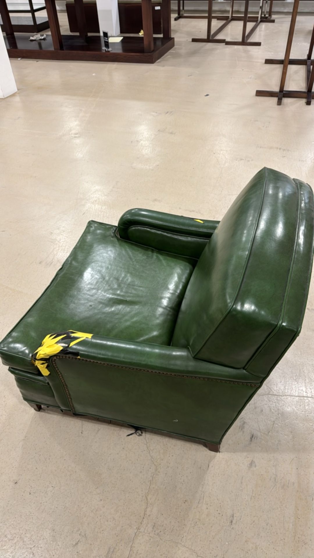 Green Leather Chair - Image 4 of 5