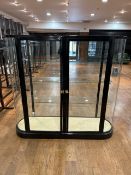 Black Glass Display Unit with Glass Shelving