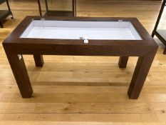 Wooden Table with Glass Display Top