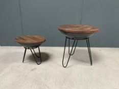 Pair Of Rustic Indian Tigari Side Tables