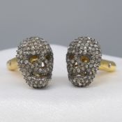 Pair Of Memento Mori-Style Diamond-Set Skull Cufflinks