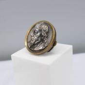 Original, Antique Silver-Plated Prime Minister Benjamin Disraeli Buttonhole Stud