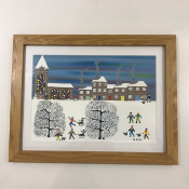 Original Painting By Gordon Barker 'A Snowy Day Walk'
