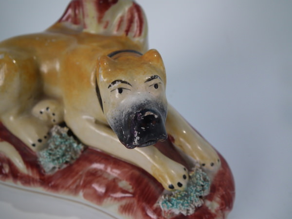 Pair Staffordshire Pottery Mastiff Spill Vases - Image 6 of 18