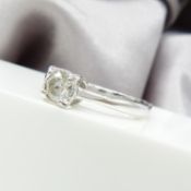 Round Brilliant-Cut Diamond Solitaire Ring In White Gold, With Certificate