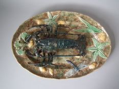 Large Longchamp Palissy Majolica Lobster Platter