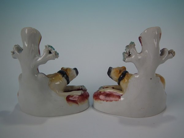 Pair Staffordshire Pottery Mastiff Spill Vases - Image 3 of 18