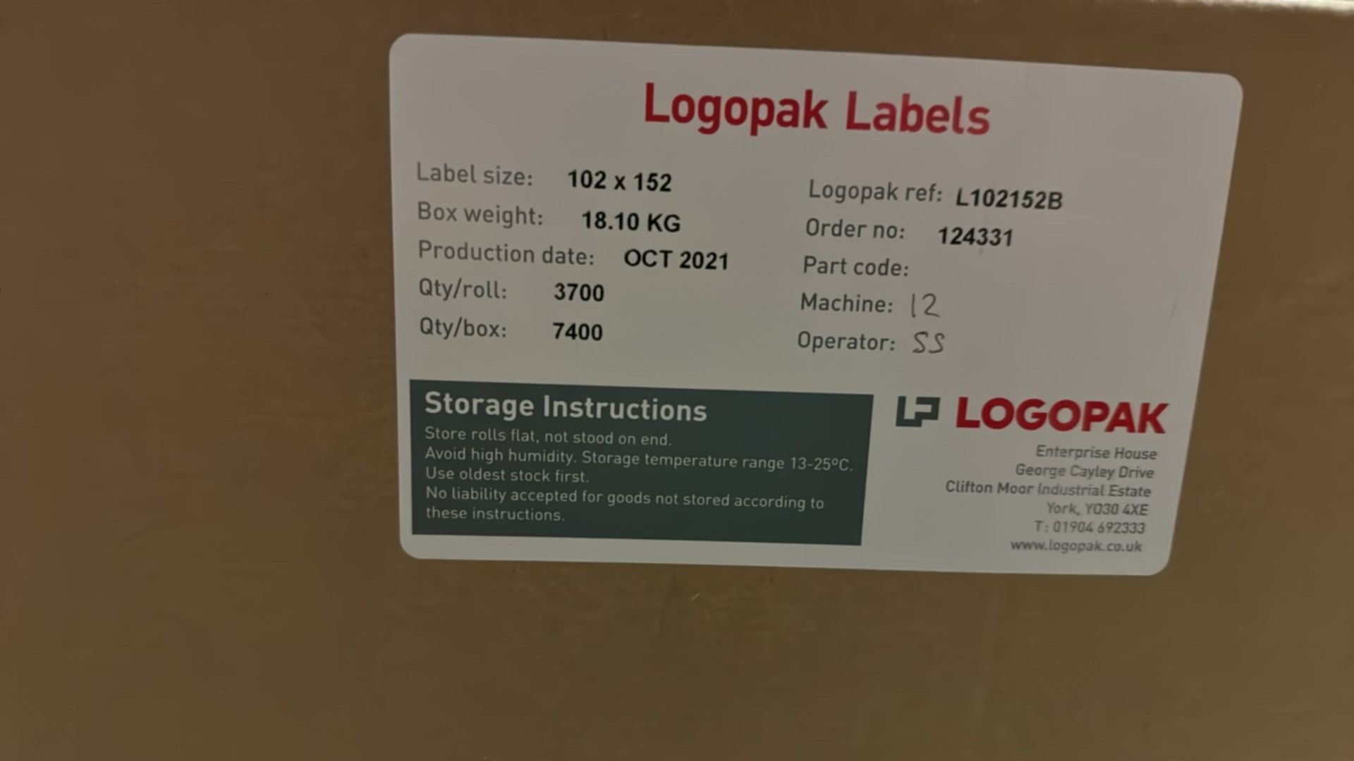 Pallet Of LogoPak Label Rolls - Image 2 of 4