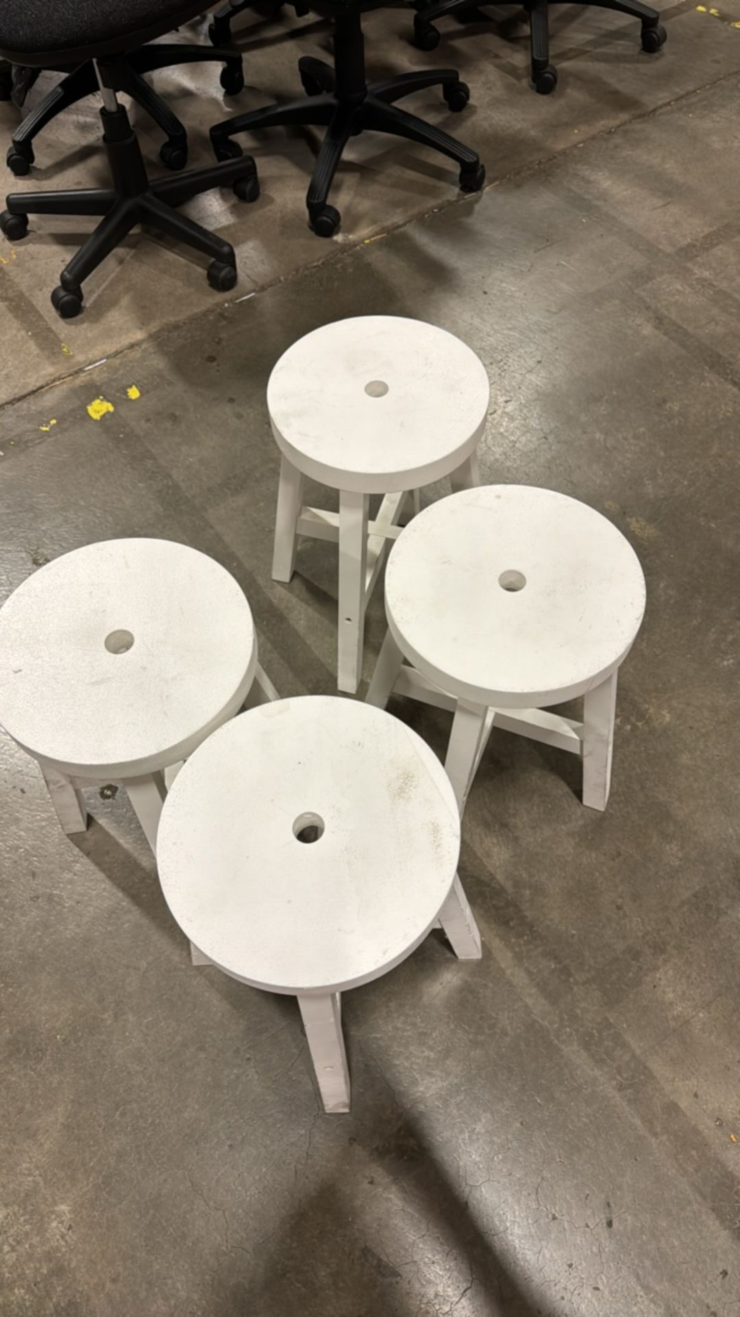 White Wooden Stool x4 - Image 2 of 4