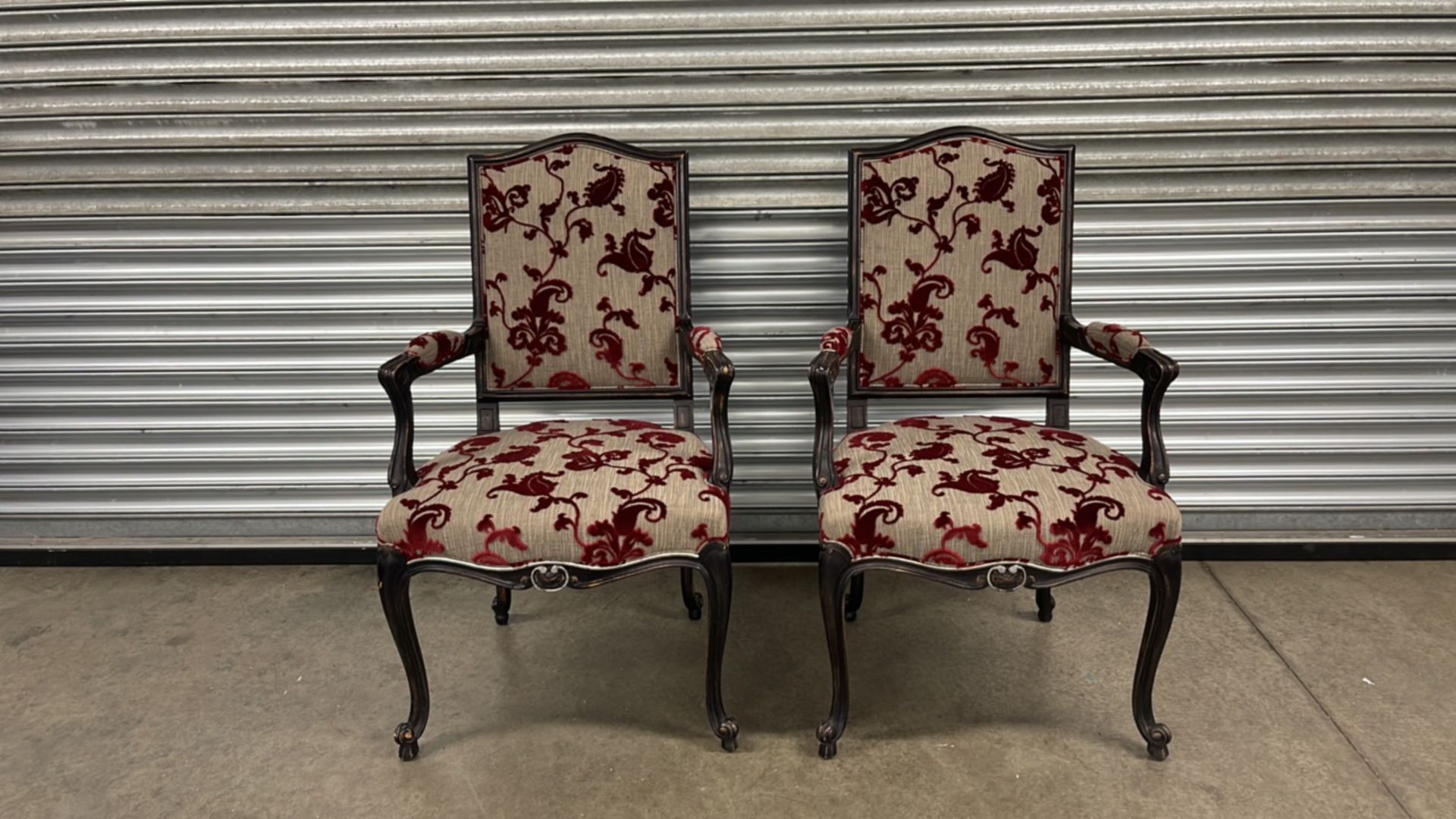 Pair of Roche Bobois Floral Dining Chairs with Arms RRP £650 Per Chair - Image 2 of 8