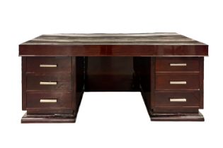 French Art Deco Dark Walnut Desk