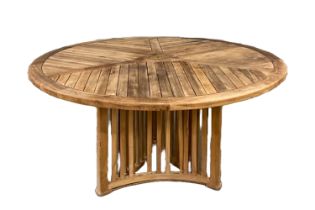 Round Radar Style Teak Outdoor Garden Table