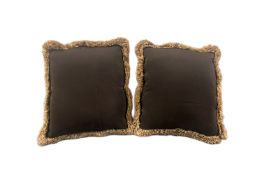 Pair Of Custom-Made Brown Cushions