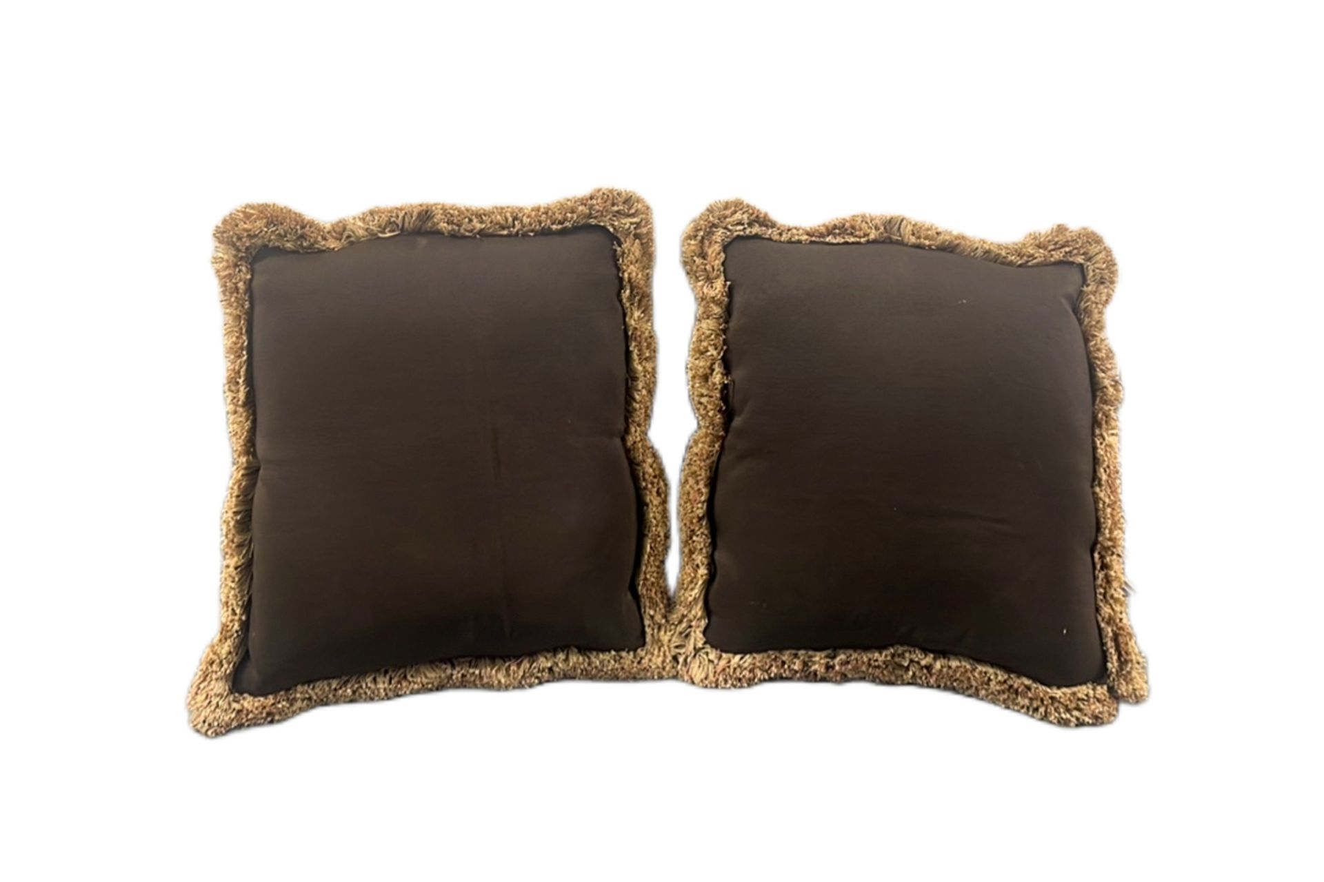 Pair Of Custom-Made Brown Cushions