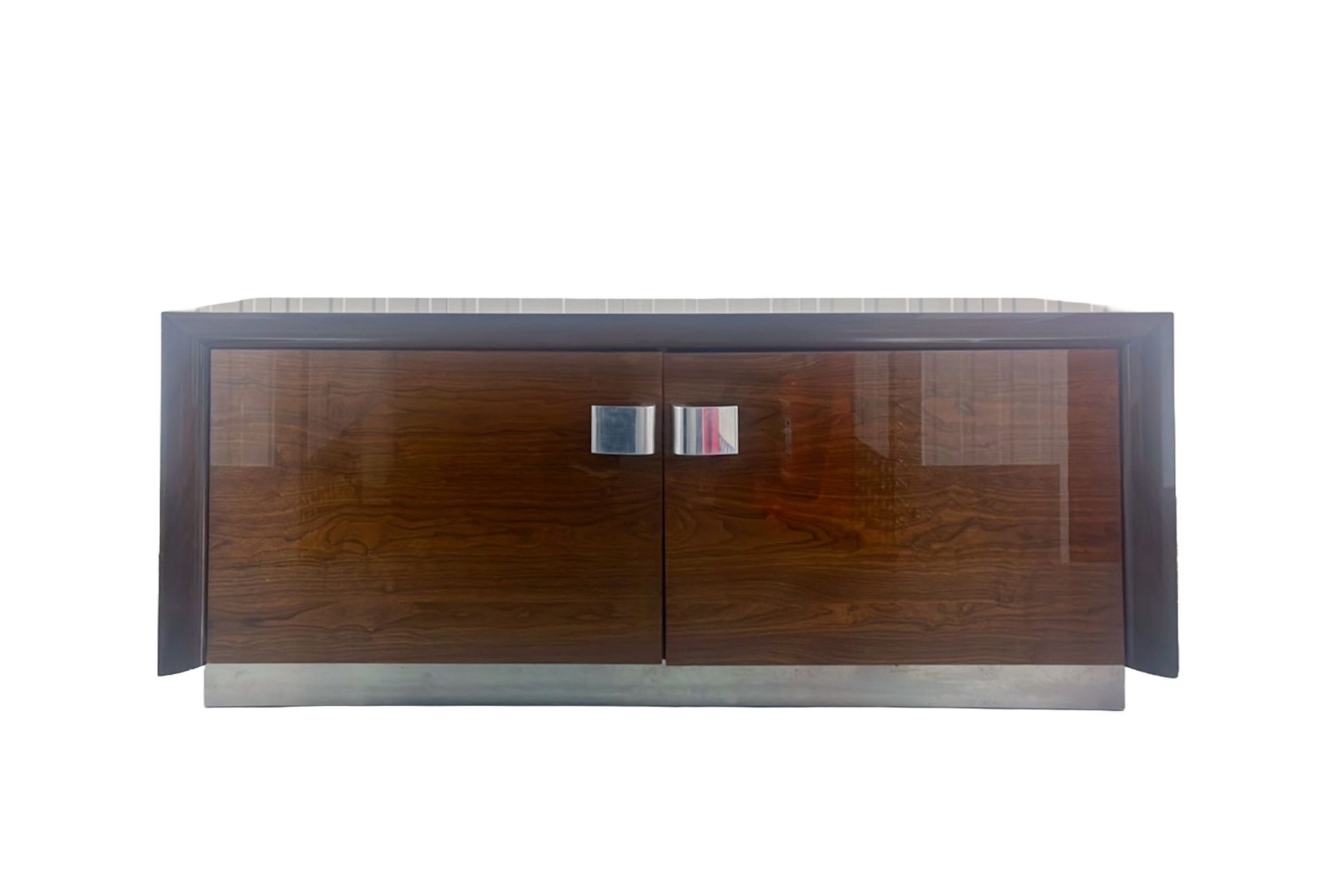 Malerba Hand Made in Italy Walnut & Chrome Designer Sideboard RRP £11,000