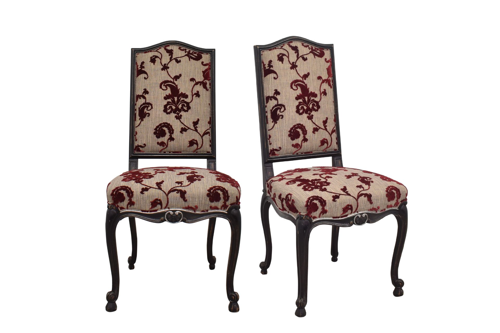 Pair of Roche Bobois Floral Dining Chairs with Arms RRP £650 Per Chair