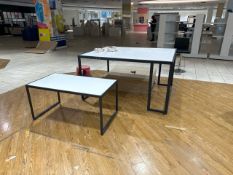 Display Tables Wood/Metal x2 Wood Display Items x2