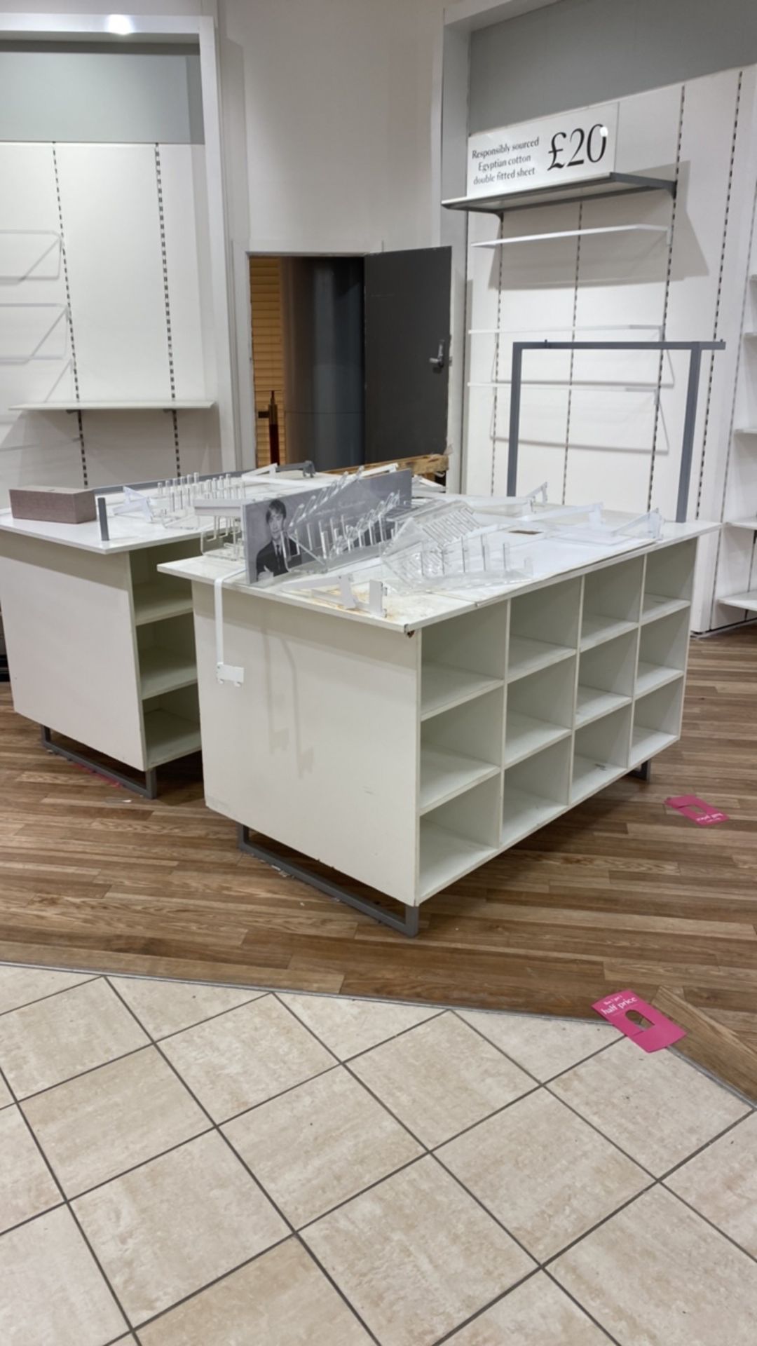 2x Retail Display White Wooden Cabinets - Image 2 of 4
