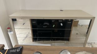 Wood Retail Till Unit & Mirrored Cabinet