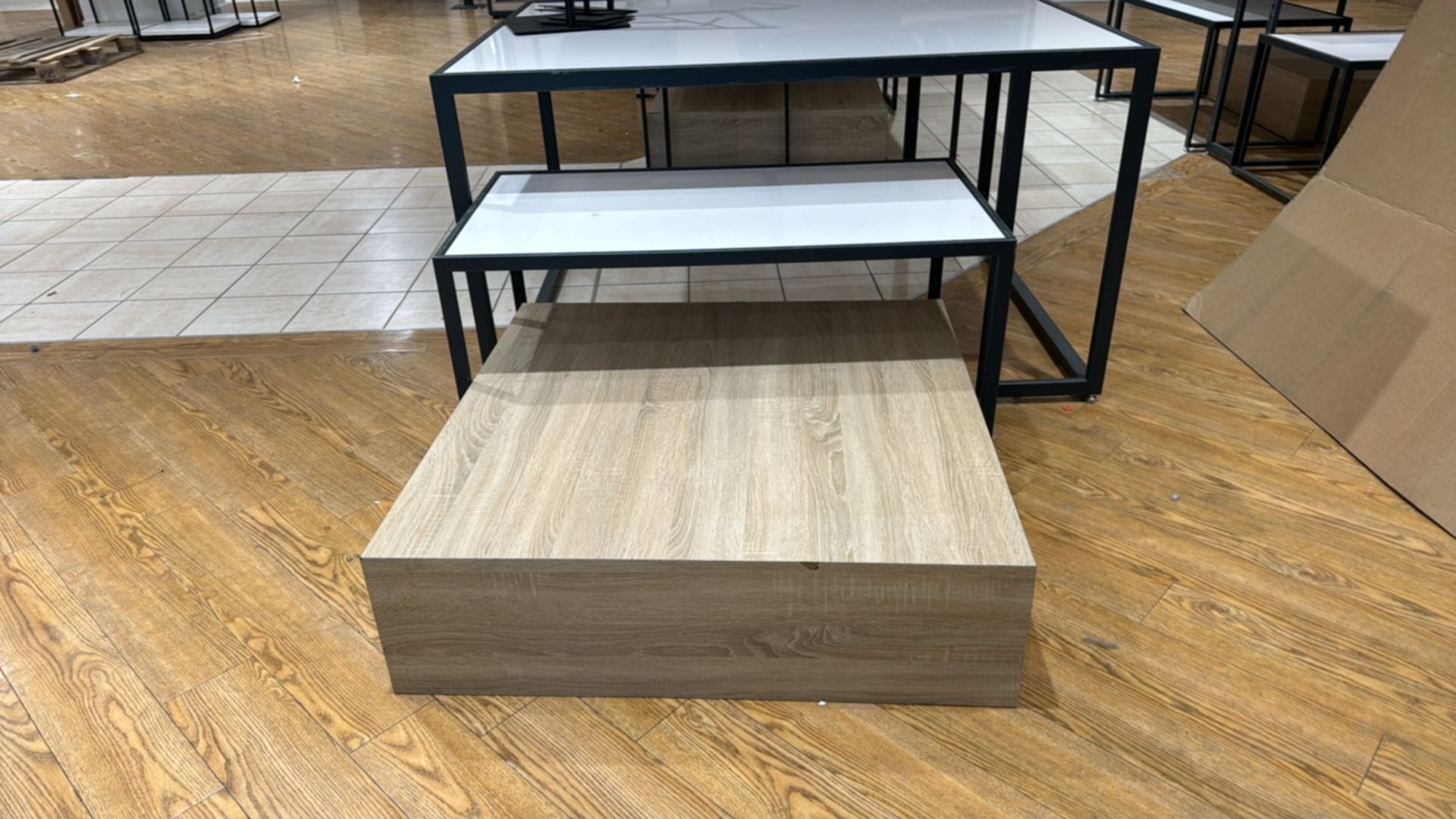 Display Tables Wood/Metal x2 Wood Display Items x1 - Image 2 of 3