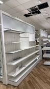 Single Sided Retail Wall Of Shelving With Brackets x2