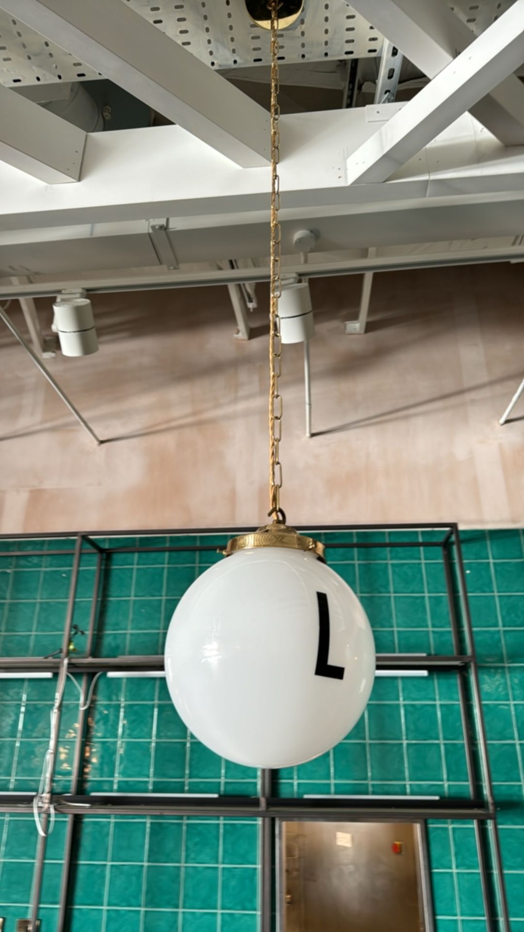 White Hanging Sphere Lights x10 - Image 6 of 9
