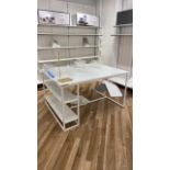 White Wood/Metal Retail Display Table x2