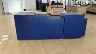 Blue Wood Box Display Stand