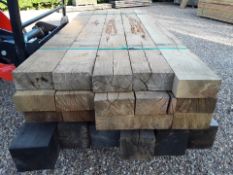15x Hardwood Sawn Rustic Timber English Oak Sleepers