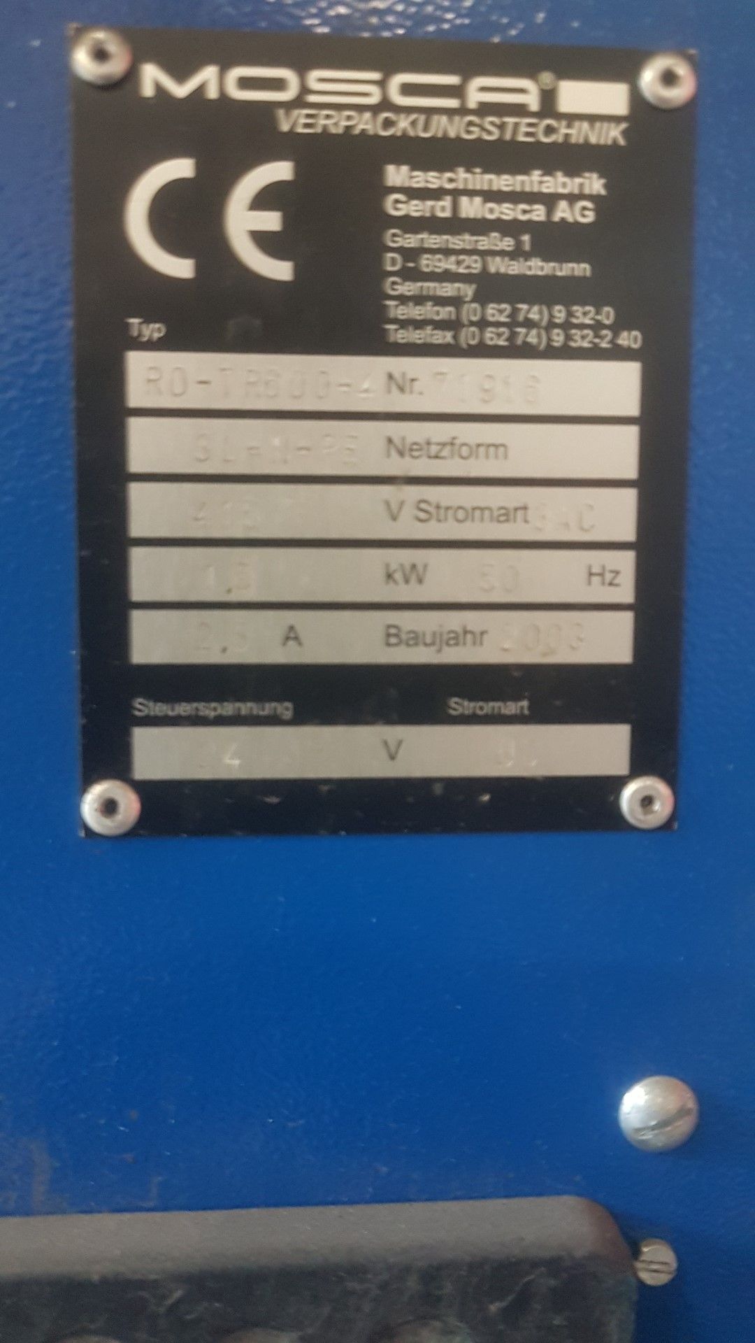 Mosca RO-TR- 600-4 Strapping Machine x 6 off with Serial No Nameplates - NO RESERVE - Bild 2 aus 8