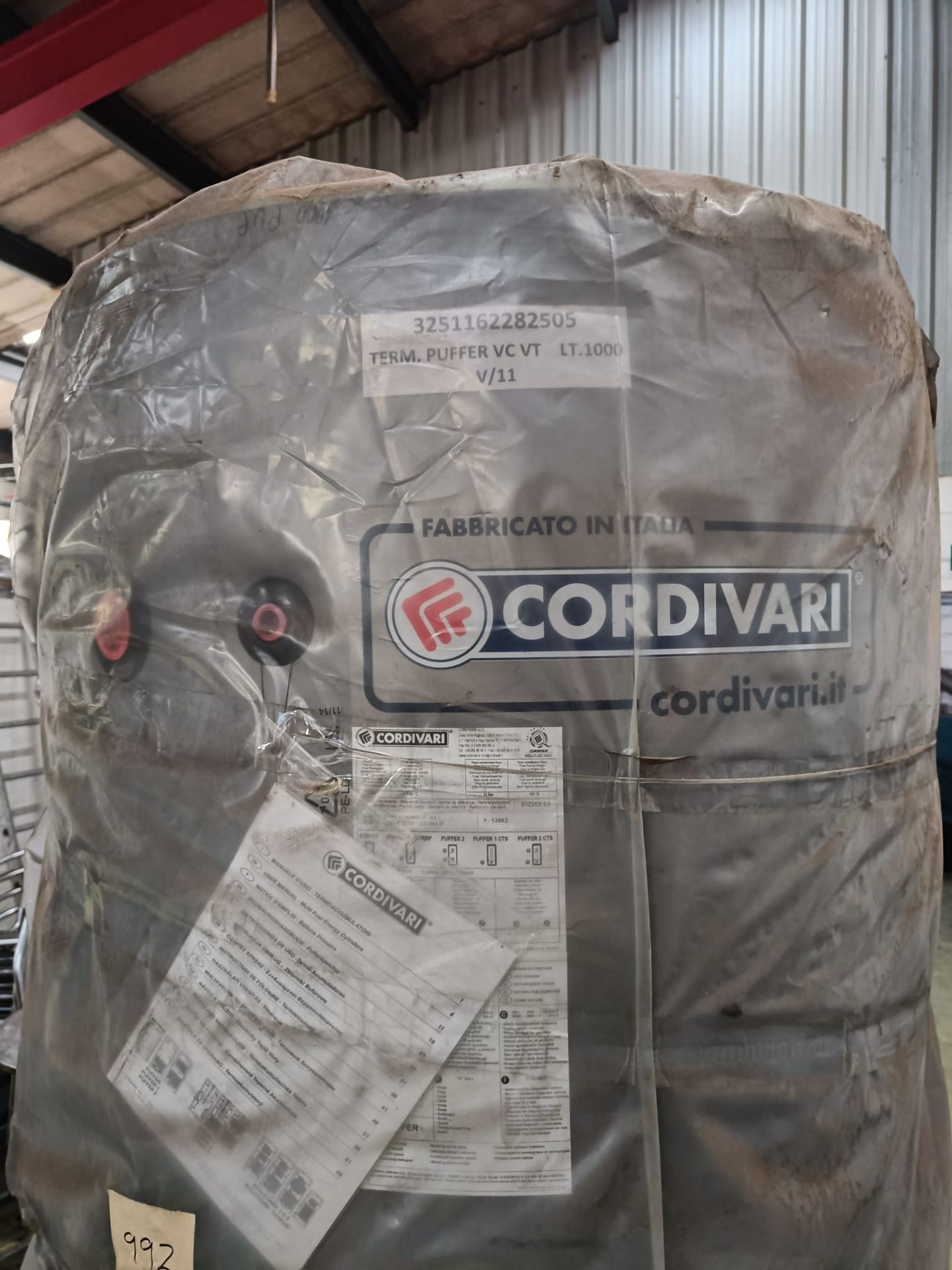 1000 Litre - CORDIVARI Puffer Tank - Image 2 of 2