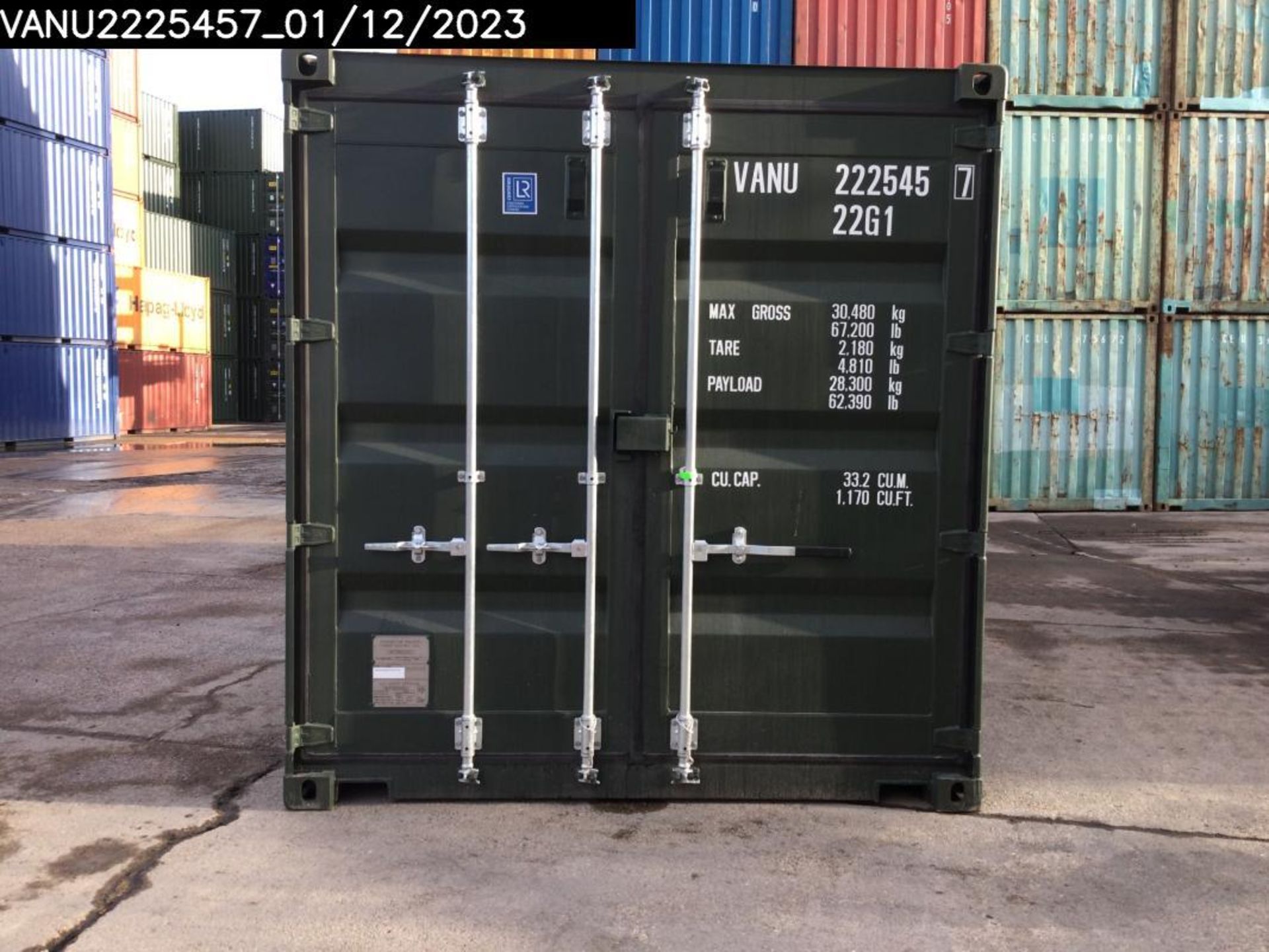 One Trip 20ft Shipping Container - Unit Number – VANU2225457