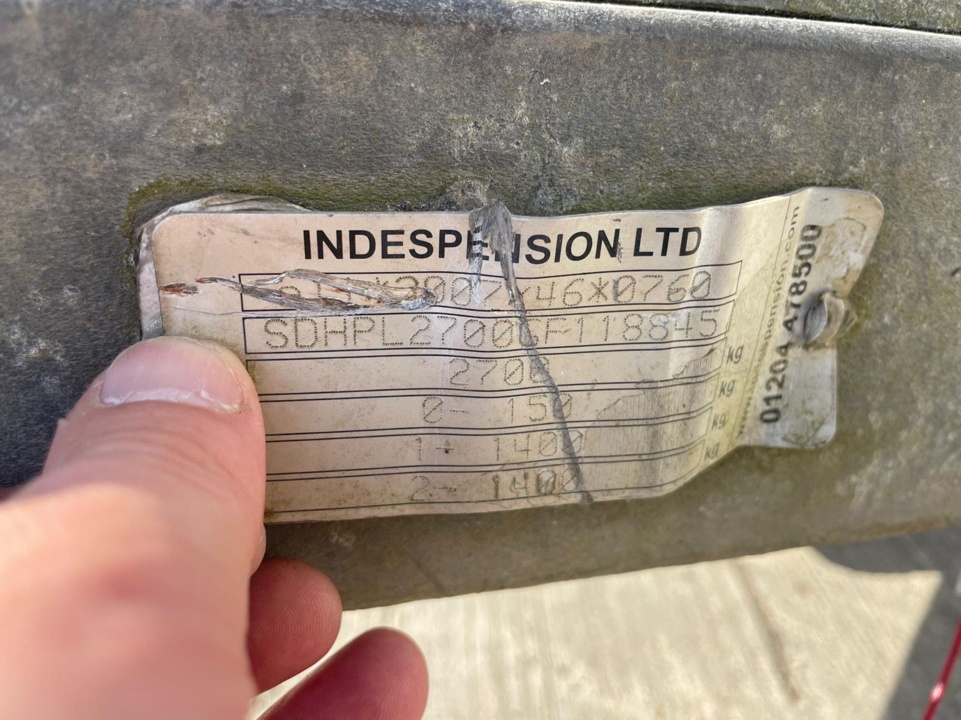Indespension Trailer - SA27000, 2.7 Tonne Indespension Plant Trailer – Serviced & Tested. - Image 14 of 17