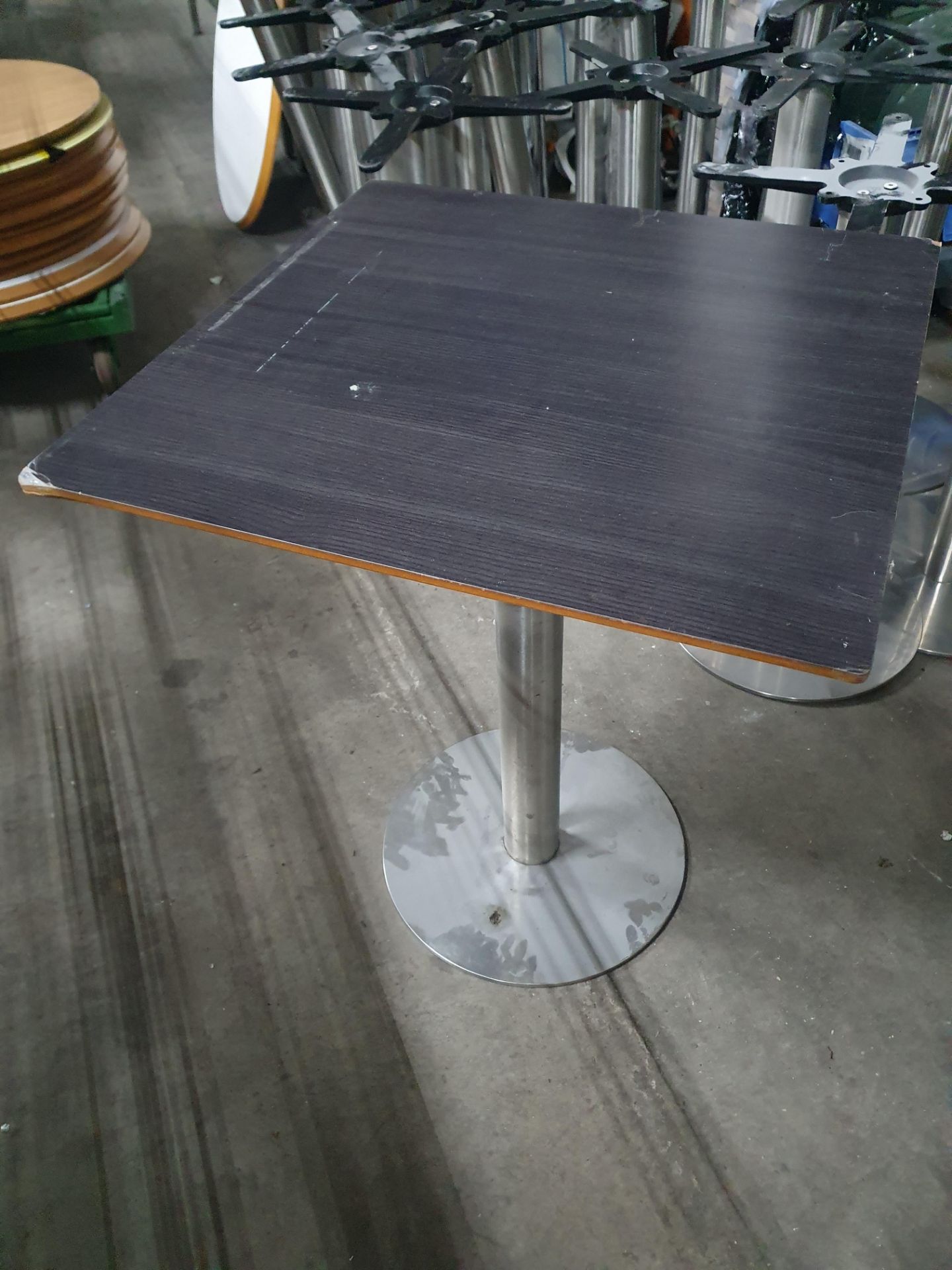 Dark Topped Pedestal Base Tables x6