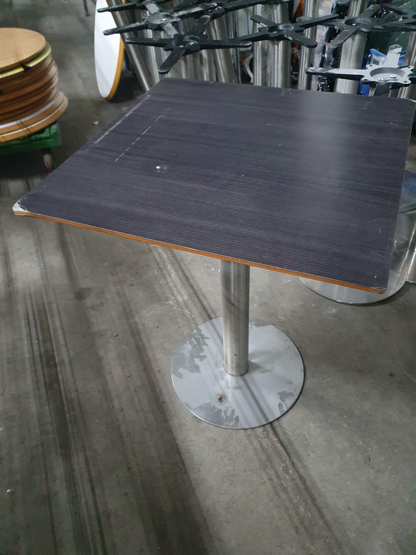 Dark Topped Pedestal Base Tables x4
