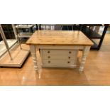 Light Wood Table & Drawers